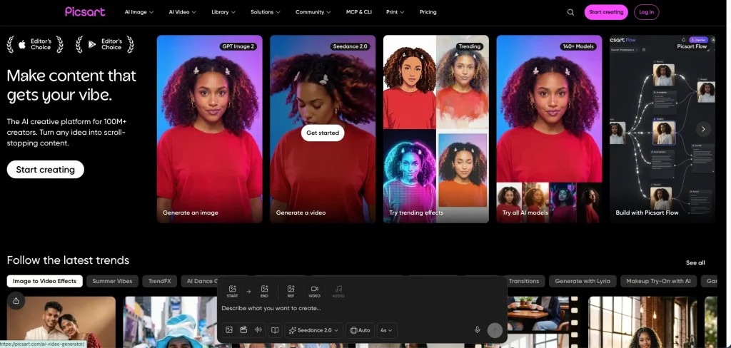 Picsart AI photo editor