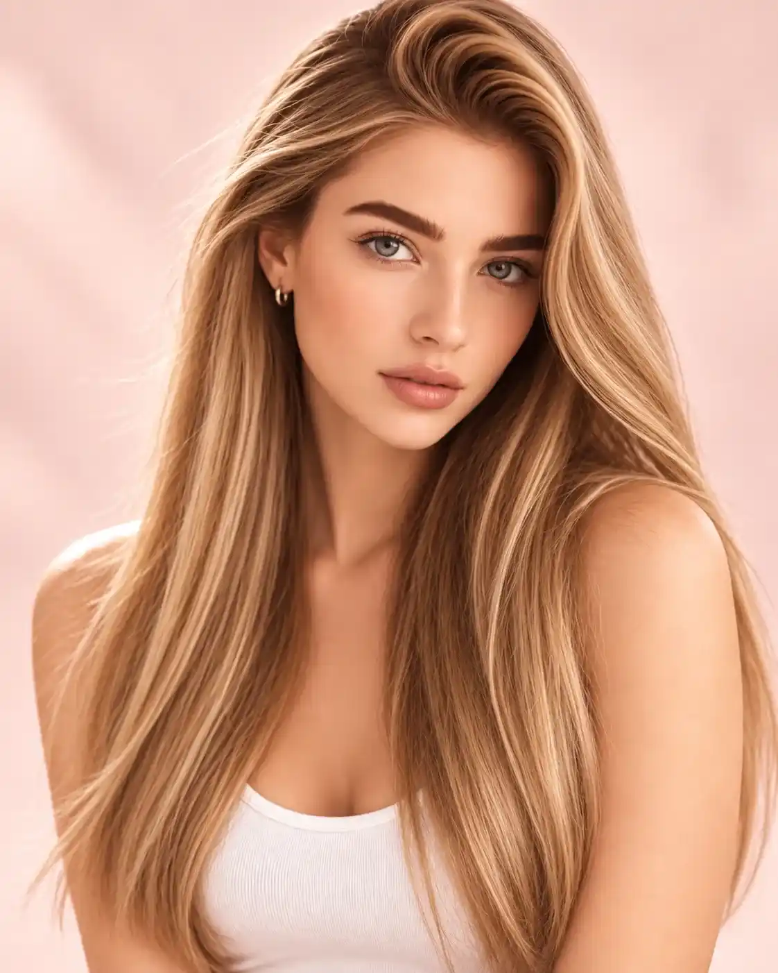 Straight blonde hair