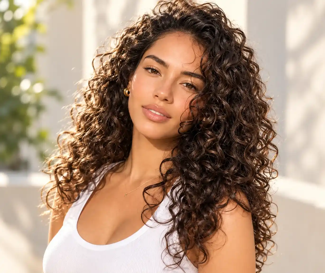 Black curly hair